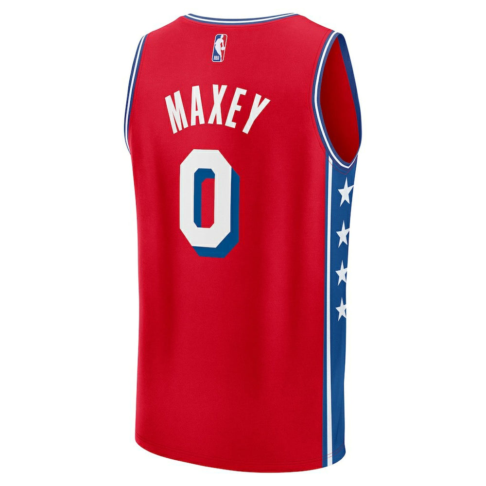 Tyrese Maxey Philadelphia 76ers Fast Break Replica Player Jersey Statement Edition Red | Fanatics US