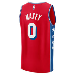 Tyrese Maxey Philadelphia 76ers Fast Break Replica Player Jersey Statement Edition Red | Fanatics US