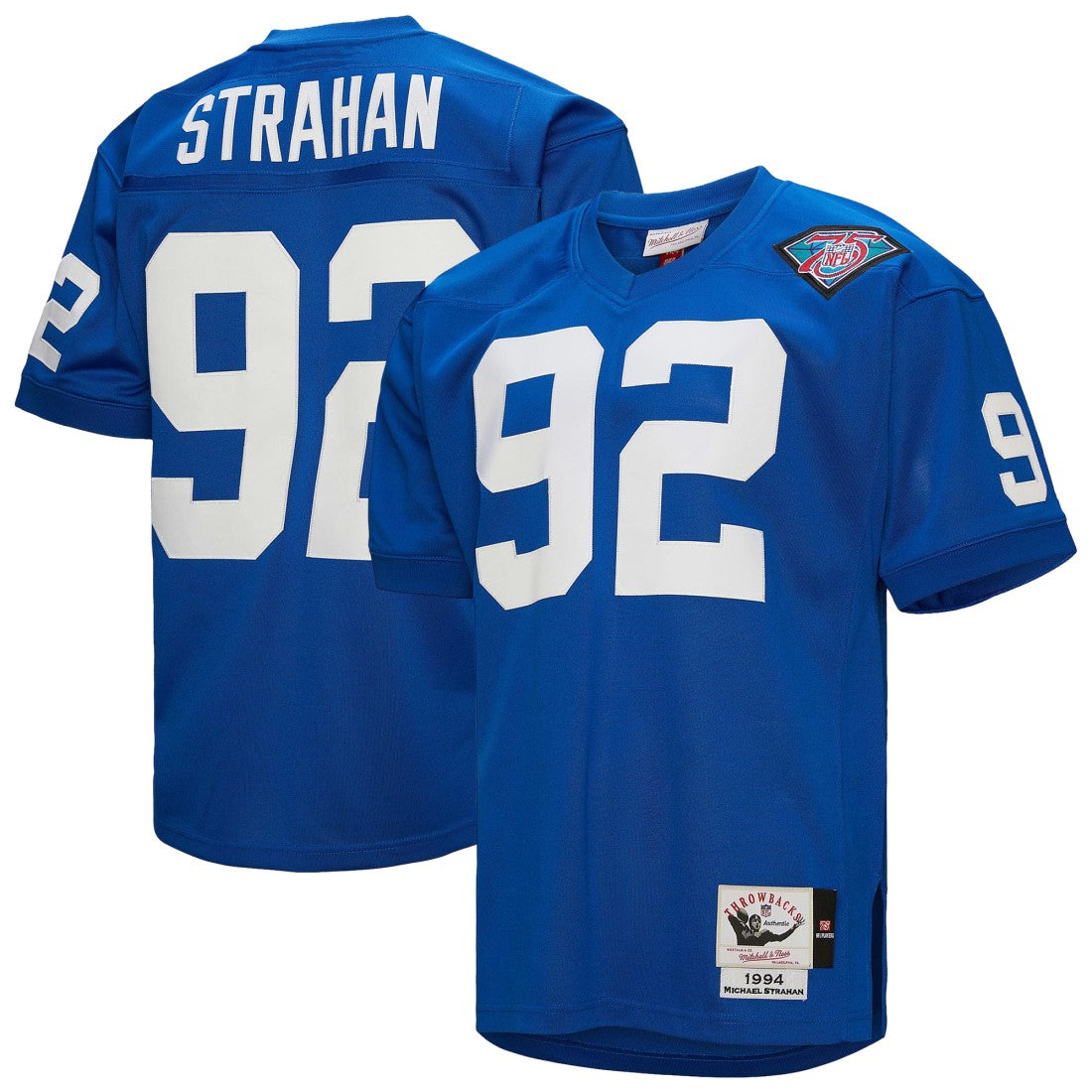 Mitchell & Ness Michael Strahan New York Giants 1994 Authentic Throwback Retired Player Jersey Royal