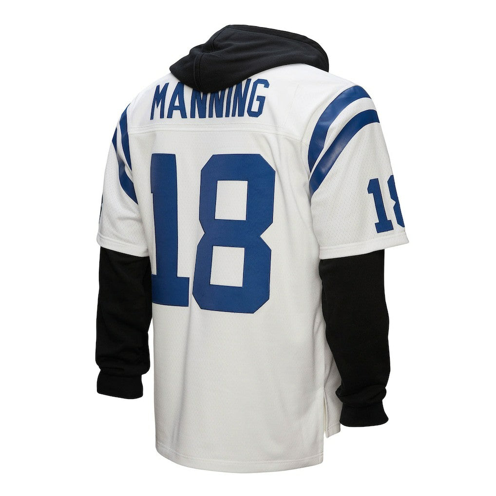 Mitchell & Ness Peyton Manning Indianapolis Colts Player Name & Number Hoodie Legacy Jersey White