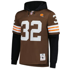 Mitchell & Ness Jim Brown Cleveland Browns Player Name & Number Hoodie Legacy Jersey Brown