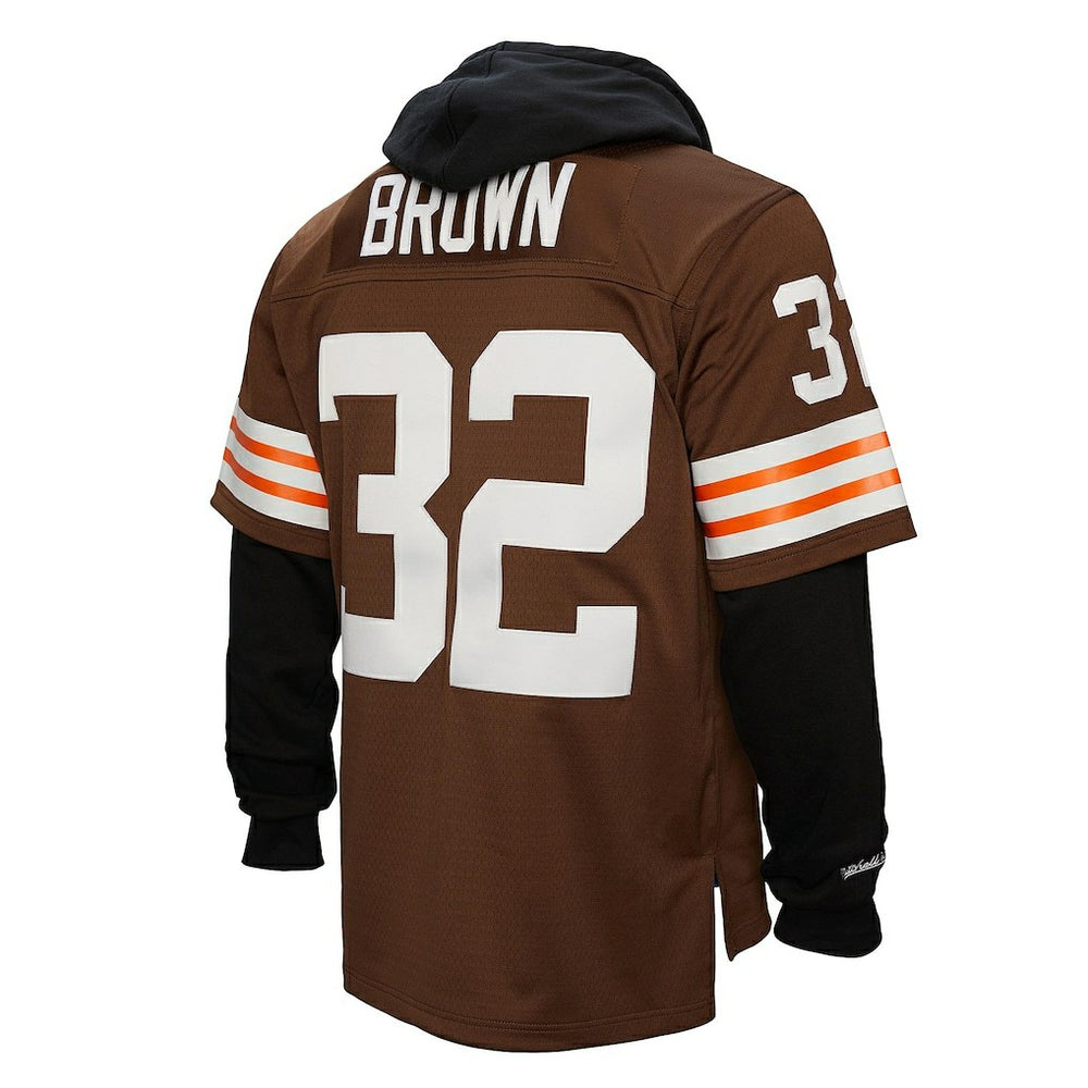 Mitchell & Ness Jim Brown Cleveland Browns Player Name & Number Hoodie Legacy Jersey Brown