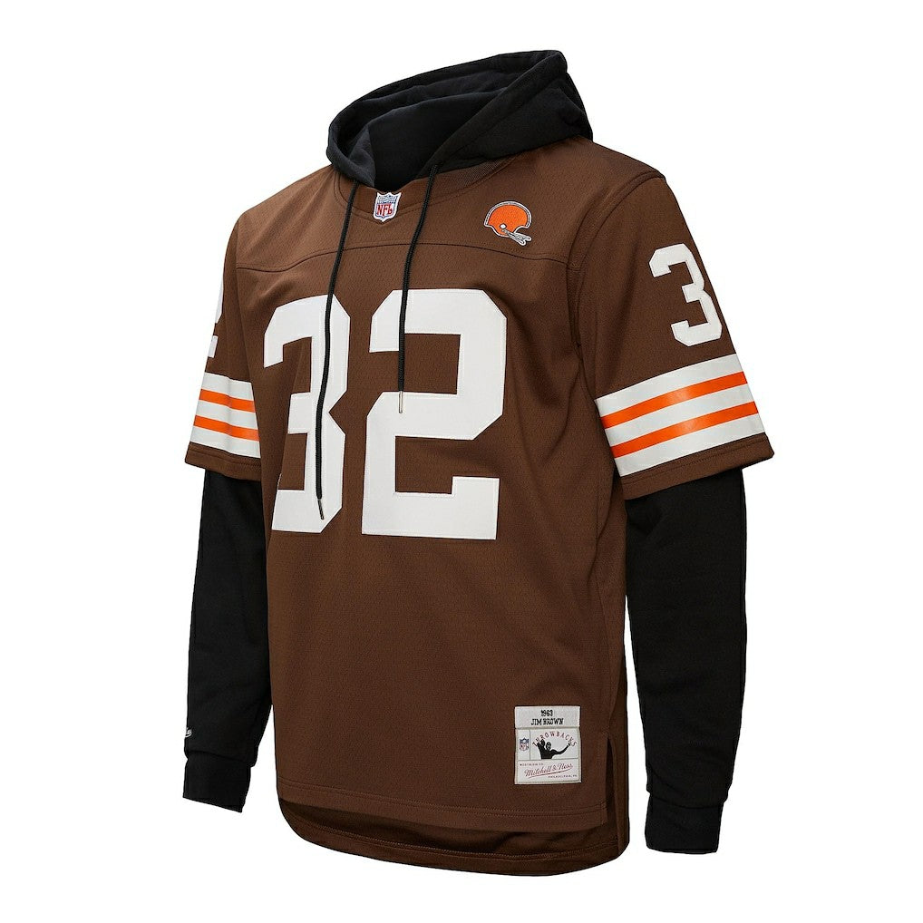 Mitchell & Ness Jim Brown Cleveland Browns Player Name & Number Hoodie Legacy Jersey Brown