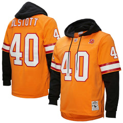 Mitchell & Ness Mike Alstott Tampa Bay Buccaneers Player Name & Number Hoodie Legacy Jersey Orange