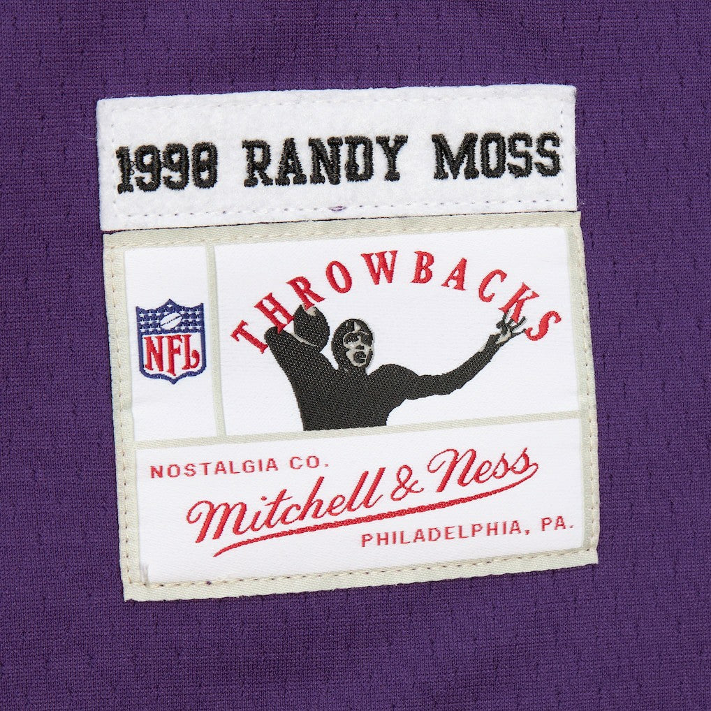 Mitchell & Ness Randy Moss Minnesota Vikings Player Name & Number Hoodie Legacy Jersey Purple