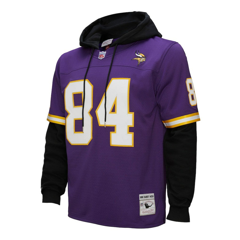 Mitchell & Ness Randy Moss Minnesota Vikings Player Name & Number Hoodie Legacy Jersey Purple