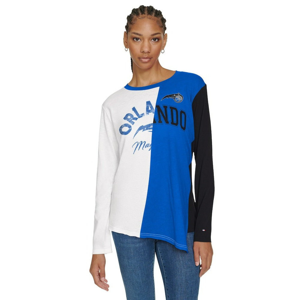 Orlando Magic Tommy Jeans Women's Amelia Color Blocked Long Sleeve T-Shirt White/Blue