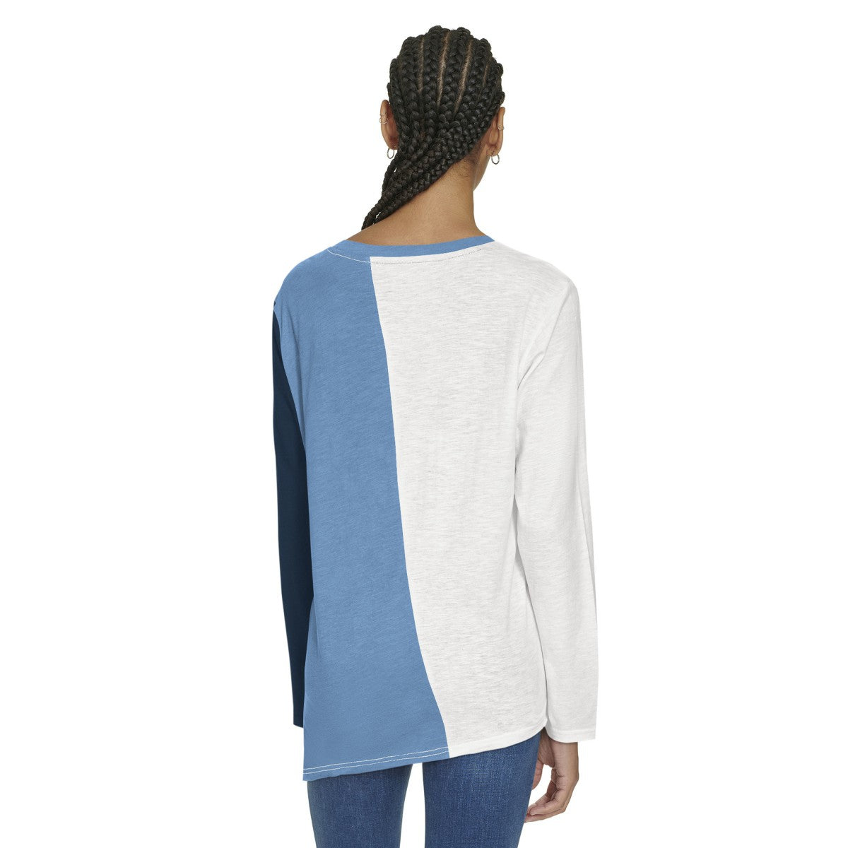 Memphis Grizzlies Tommy Jeans Women's Amelia Color Blocked Long Sleeve T-Shirt White/Light Blue