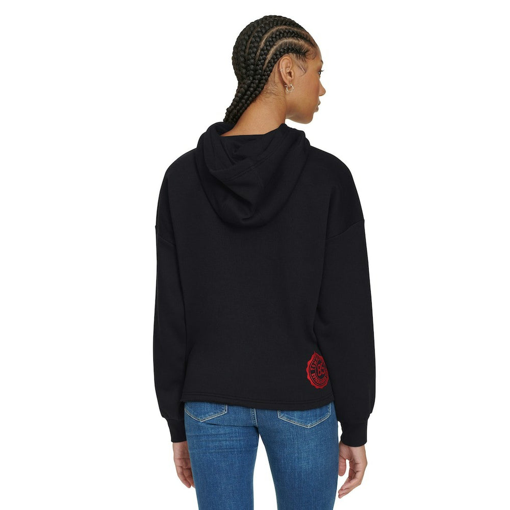 Philadelphia 76ers Tommy Jeans Women's Stella Cropped Pullover Hoodie Black