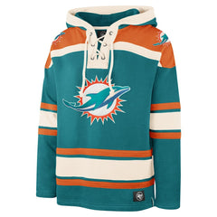47 brand Miami Dolphins '47 Superior Lacer Pullover Hoodie Aqua