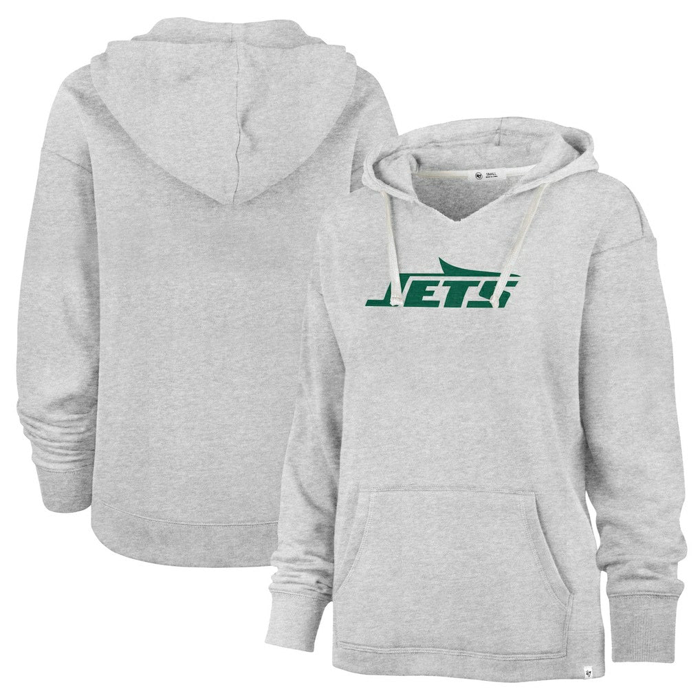 47 brand New York Jets '47 Women's Premier Kennedy V-Neck Pullover Hoodie Gray