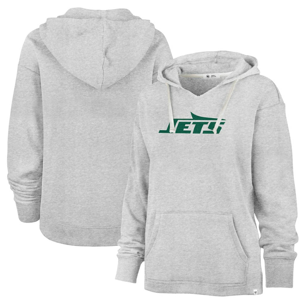 47 brand New York Jets '47 Women's Premier Kennedy V-Neck Pullover Hoodie Gray