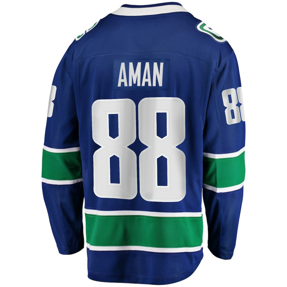 Nils Aman Vancouver Canucks Fanatics Home Premier Breakaway Player Jersey - Blue - NHL 201452161
