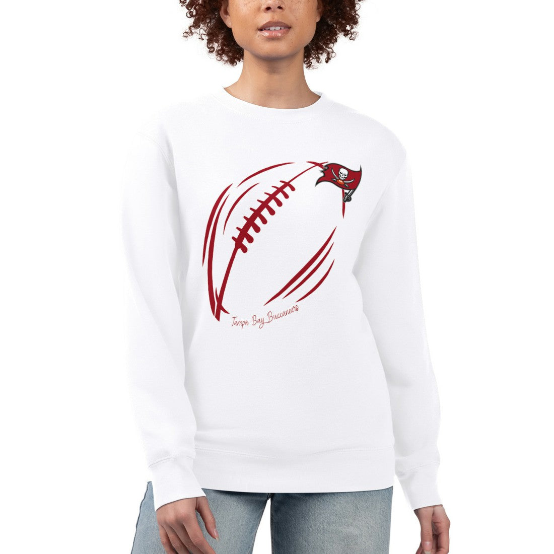 Tampa Bay Buccaneers G-III 4Her by Carl Banks Women's Football Logo Graphic Fleece Tri-Blend Pullover Sweatshirt White