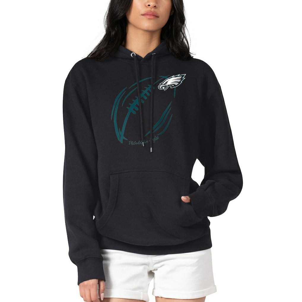 Philadelphia Eagles G-III 4Her by Carl Banks Women's Football Logo Fleece Tri-Blend Pullover Hoodie Black