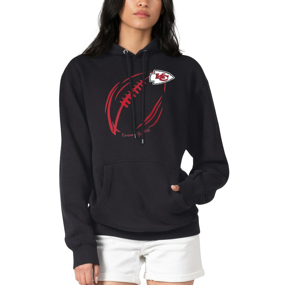 Kansas City Chiefs G-III 4Her by Carl Banks Women's Football Logo Fleece Tri-Blend Pullover Hoodie Black