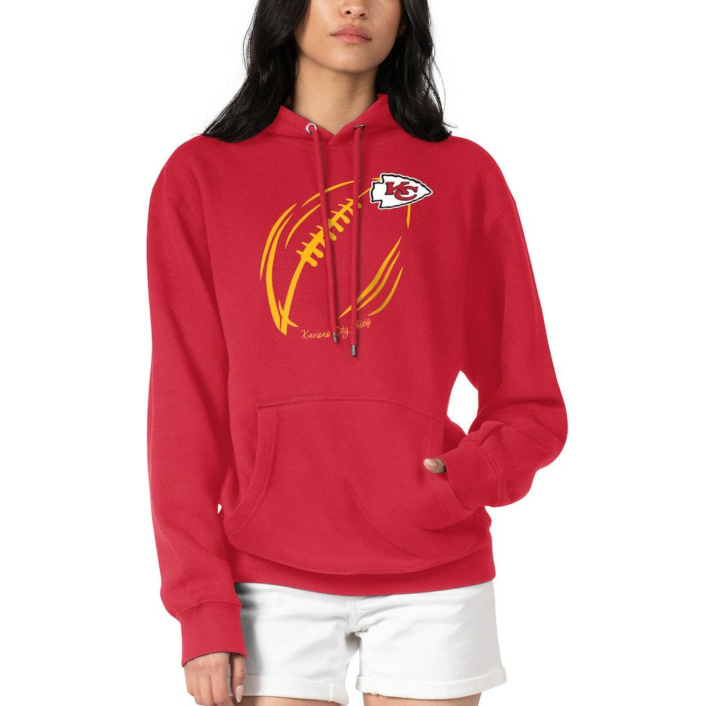 Kansas City Chiefs G-III 4Her by Carl Banks Women's Football Logo Fleece Tri-Blend Pullover Hoodie Red