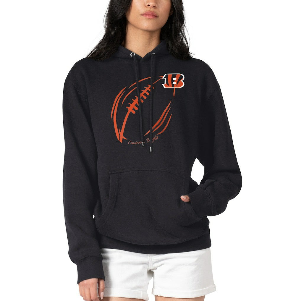 Cincinnati Bengals G-III 4Her by Carl Banks Women's Football Logo Fleece Tri-Blend Pullover Hoodie Black