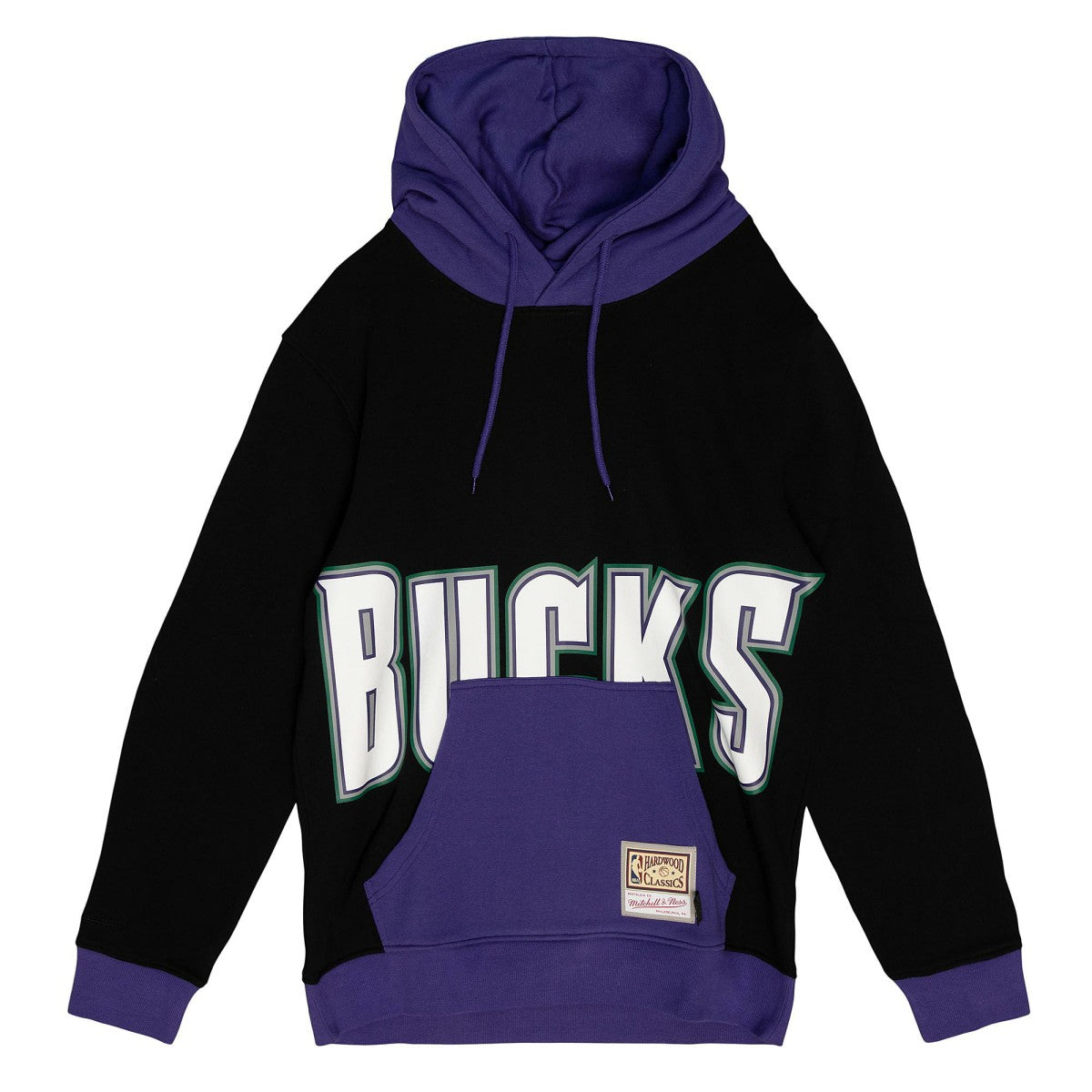 Milwaukee Bucks Hardwood Classics Big Face 5.0 Pullover Hoodie Black | Mitchell & Ness online