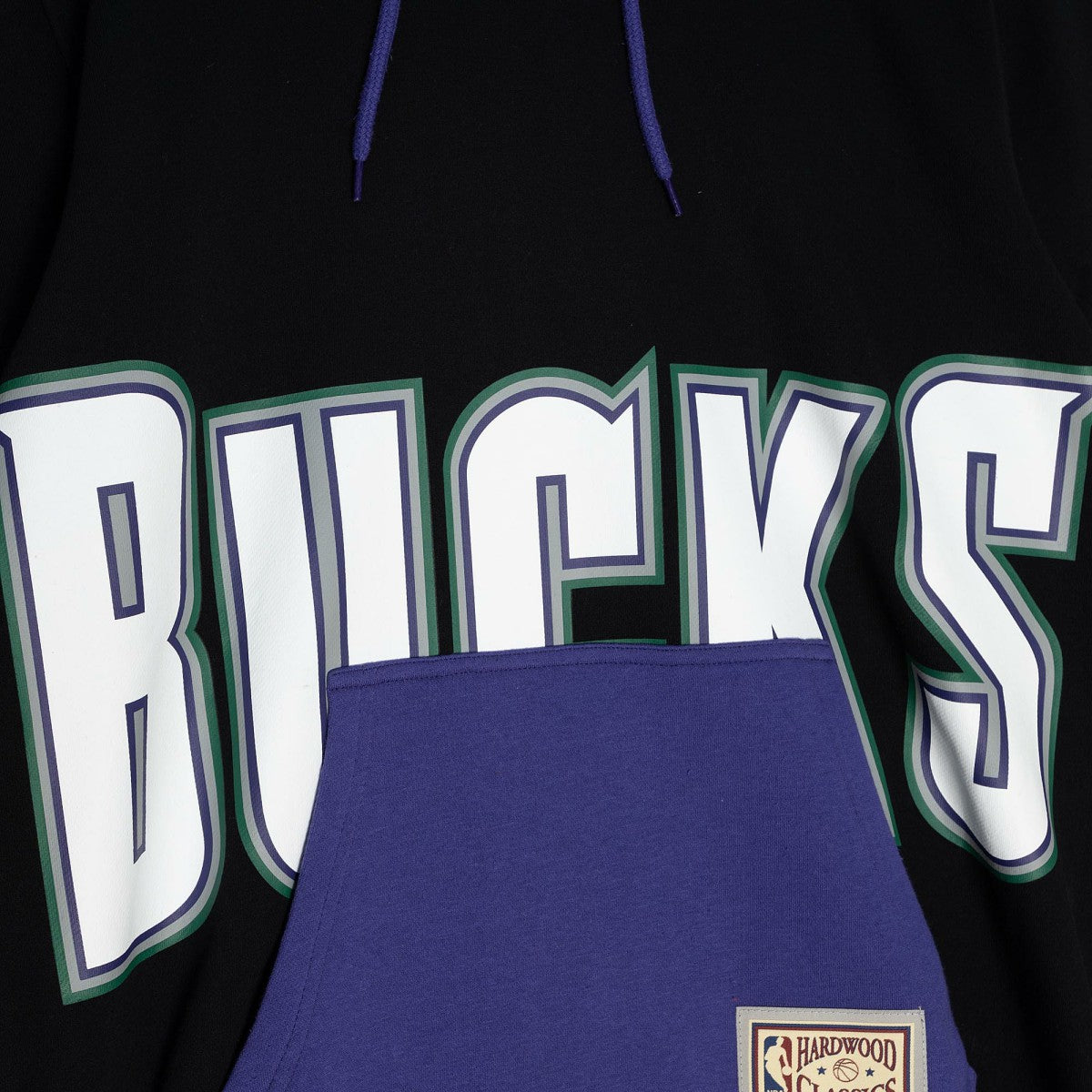 Milwaukee Bucks Hardwood Classics Big Face 5.0 Pullover Hoodie Black | Mitchell & Ness online