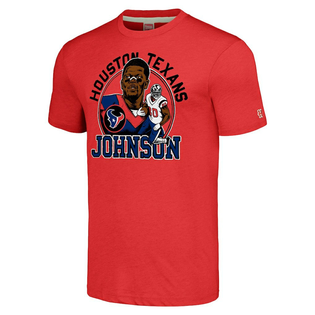 Andre Johnson Houston Texans Homage Caricature Retired Player Tri-Blend T-Shirt Red