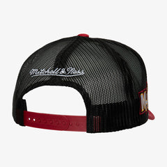 Miami Heat Hardwood Classics Blocker Foam Front Trucker Adjustable Hat White | Mitchell & Ness US