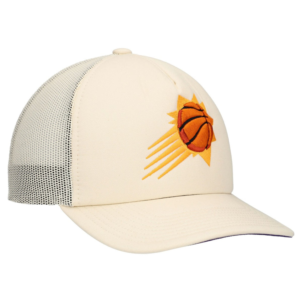 Phoenix Suns Trucker Adjustable Hat Cream | Mitchell & Ness for sale