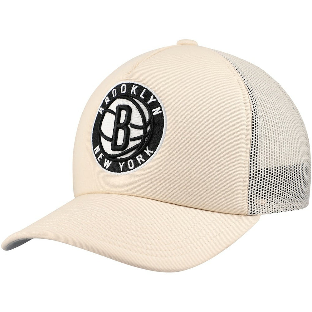 Brooklyn Nets Trucker Adjustable Hat Cream | Mitchell & Ness
