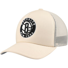 Brooklyn Nets Trucker Adjustable Hat Cream | Mitchell & Ness