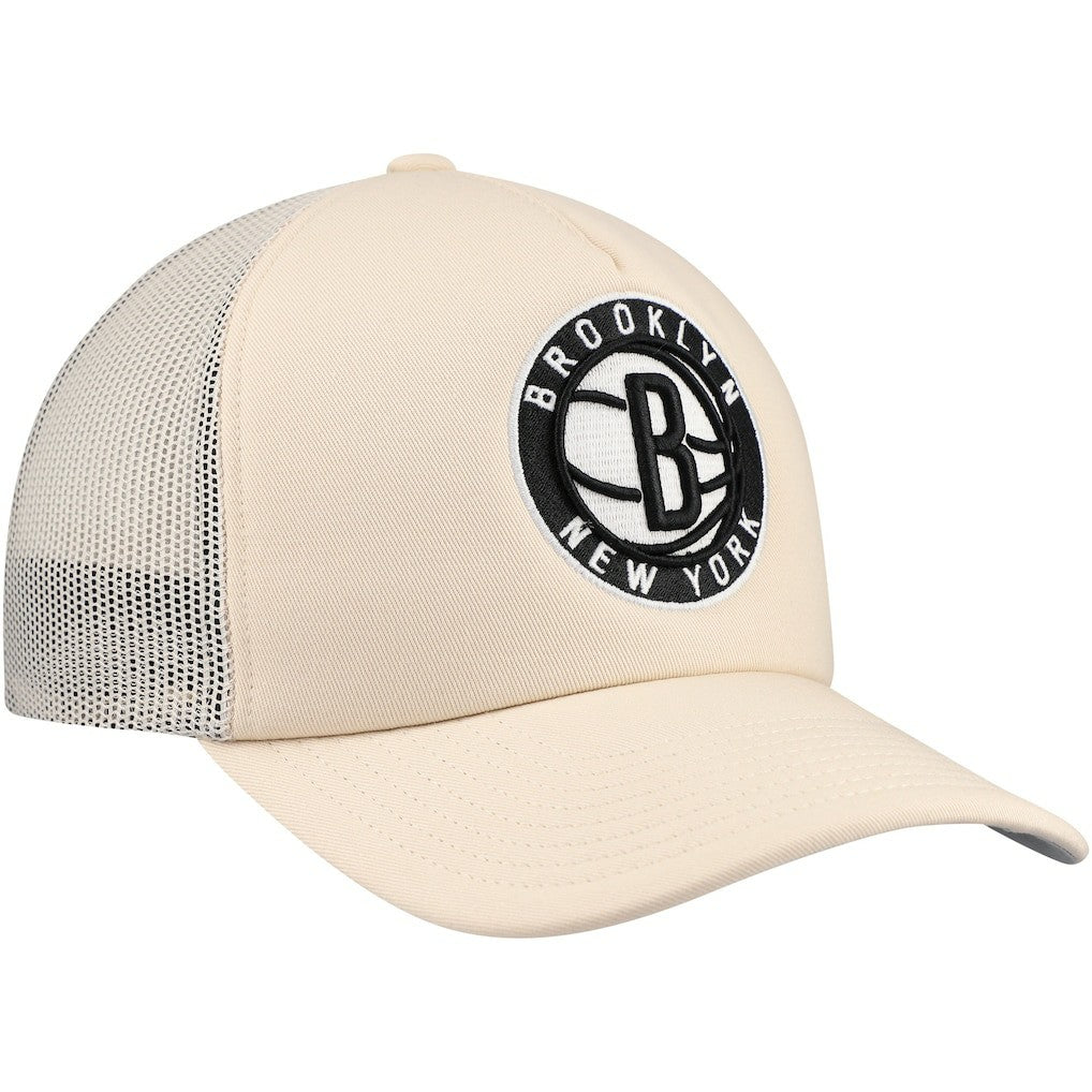 Brooklyn Nets Trucker Adjustable Hat Cream | Mitchell & Ness