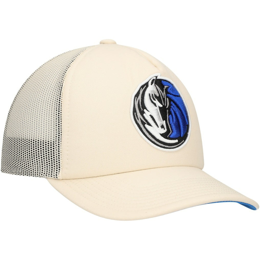 Dallas Mavericks Trucker Adjustable Hat for sale Cream | Mitchell & Ness Lifestyle