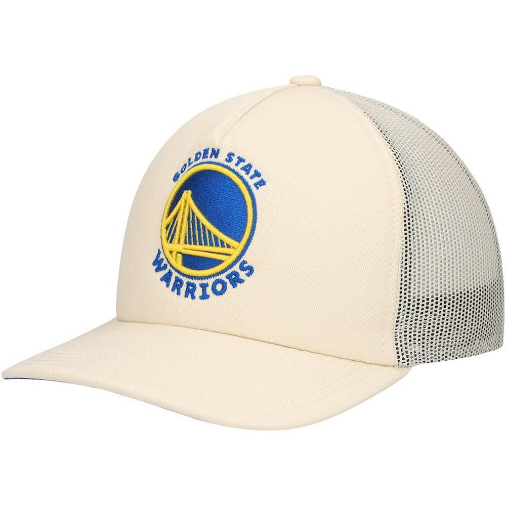 Golden State Warriors Trucker Adjustable Hat for sale Cream | Mitchell & Ness Lifestyle