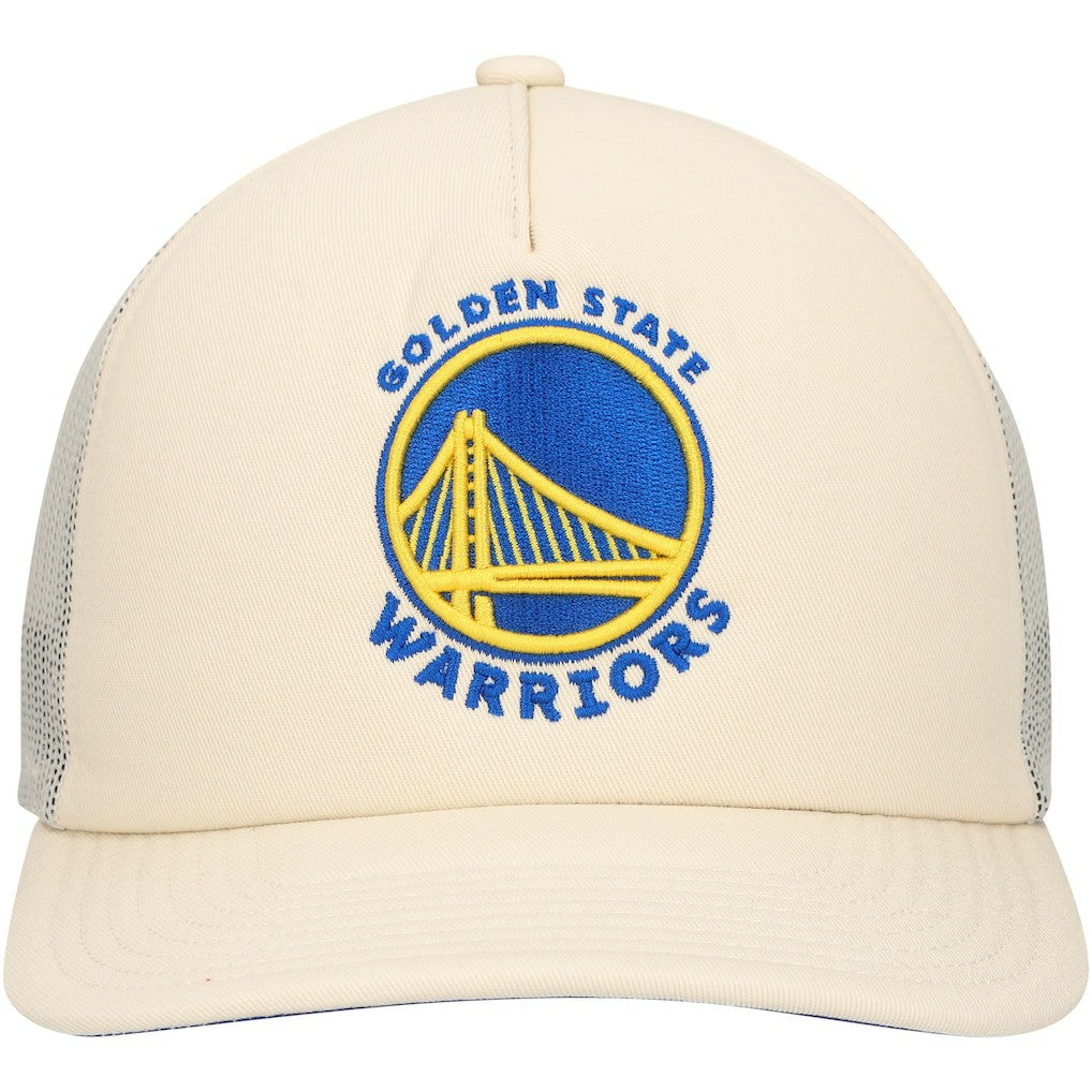 Golden State Warriors Trucker Adjustable Hat for sale Cream | Mitchell & Ness Lifestyle