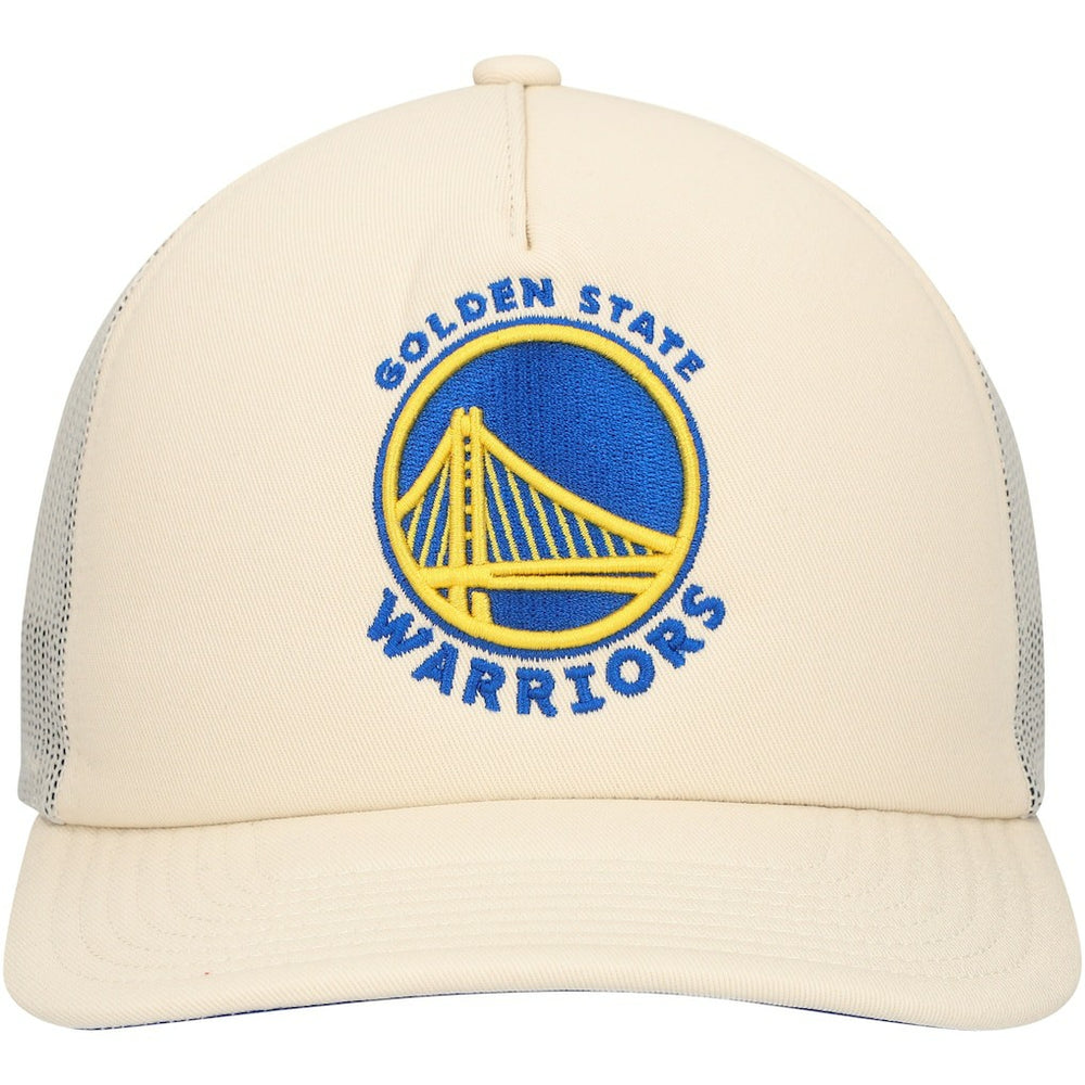 Golden State Warriors Trucker Adjustable Hat for sale Cream | Mitchell & Ness Lifestyle