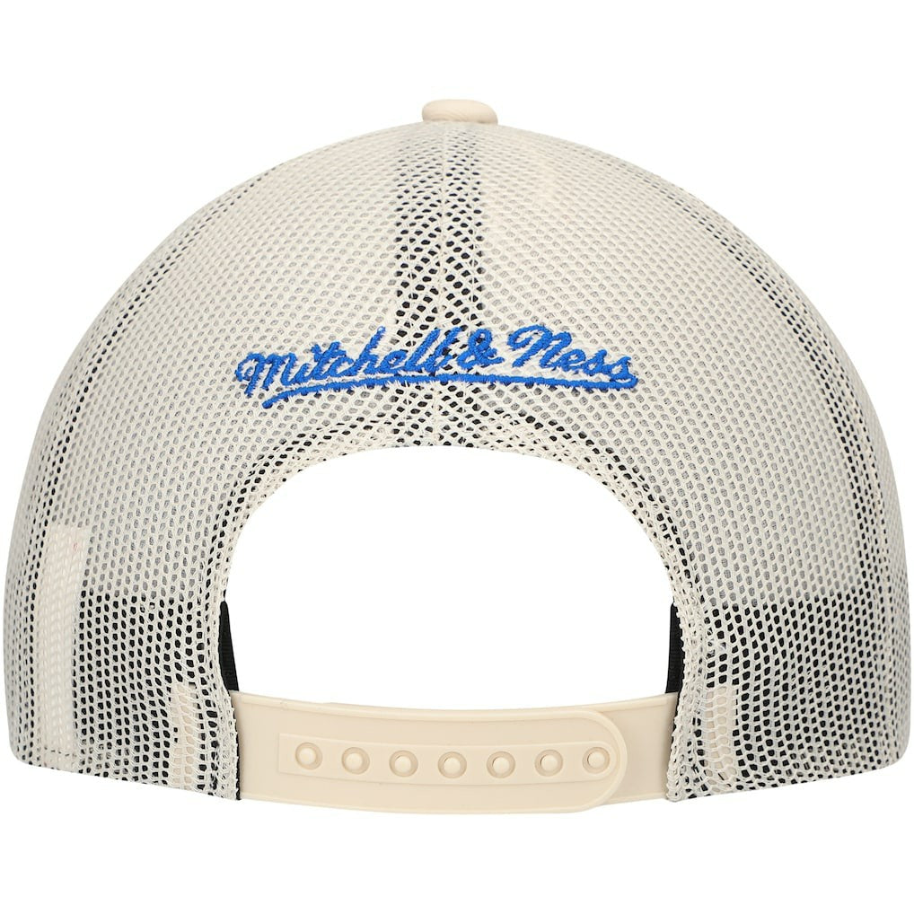 Golden State Warriors Trucker Adjustable Hat for sale Cream | Mitchell & Ness Lifestyle