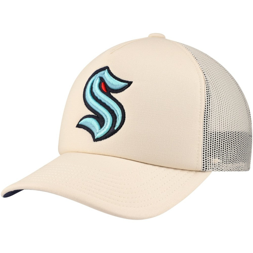 Seattle Kraken Mitchell & Ness Foam Front Trucker Adjustable Hat - Cream - NHL 201463698