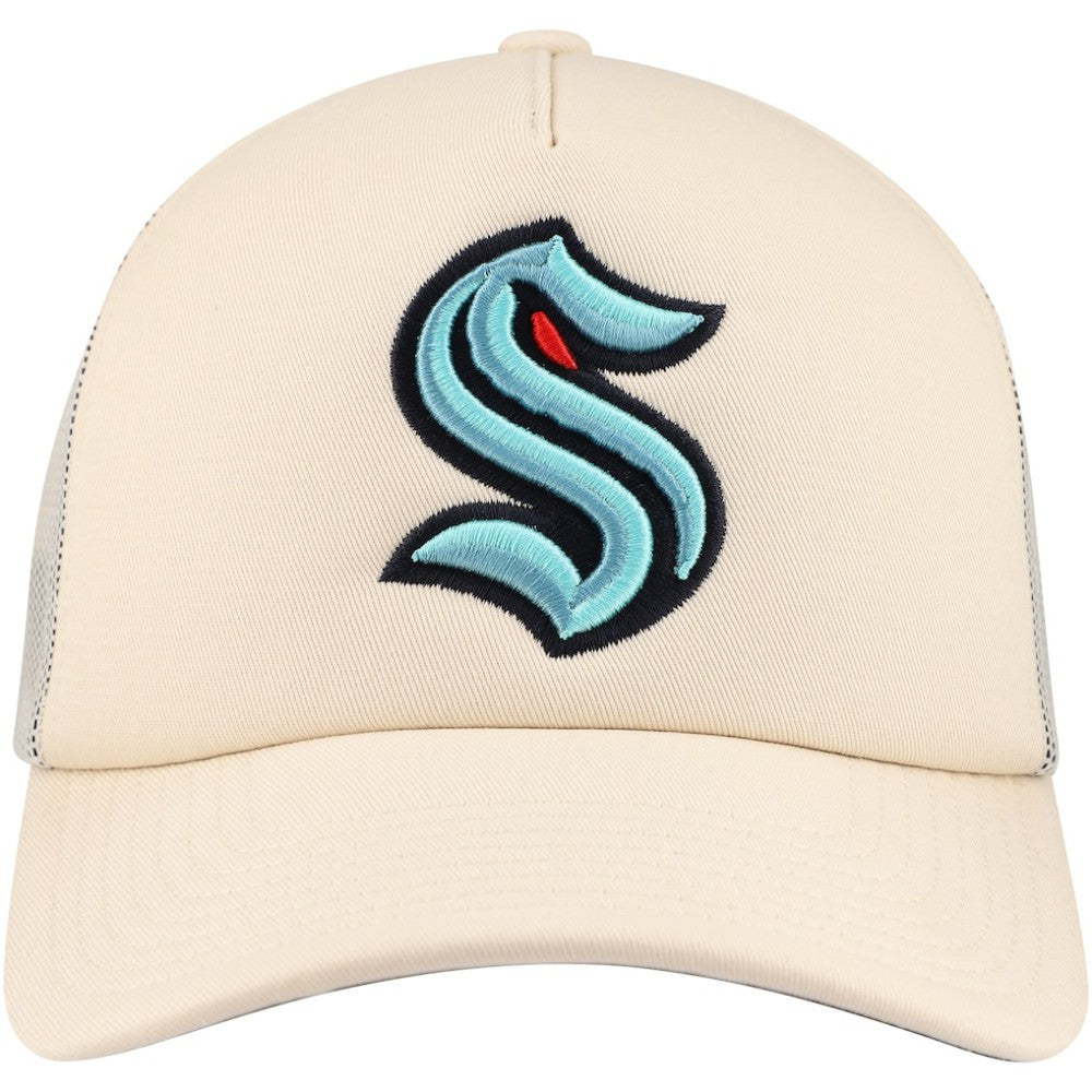 Seattle Kraken Mitchell & Ness Foam Front Trucker Adjustable Hat - Cream - NHL 201463698