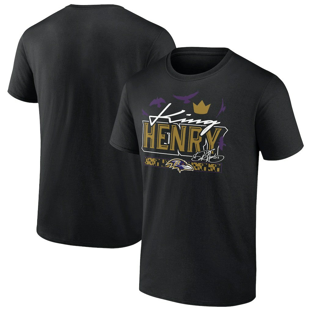 Derrick Henry Baltimore Ravens King Henry's Crown T-Shirt Black