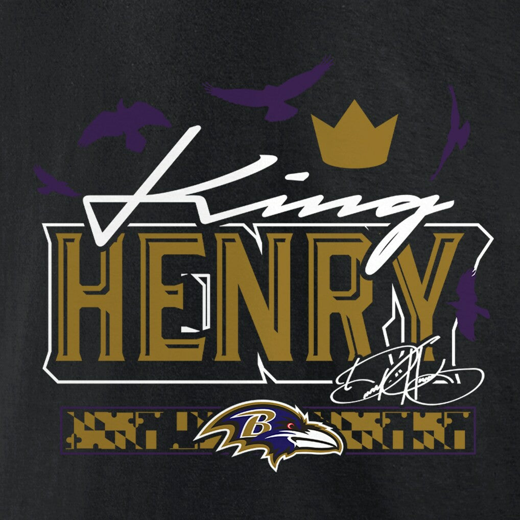 Derrick Henry Baltimore Ravens King Henry's Crown T-Shirt Black