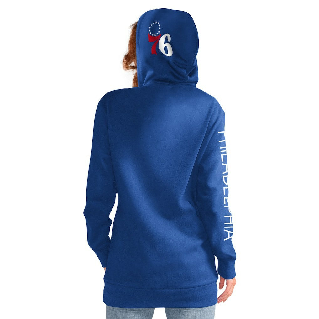 Philadelphia 76ers G-III 4Her by Carl Banks Women's Base Coach Pullover Hoodie Royal