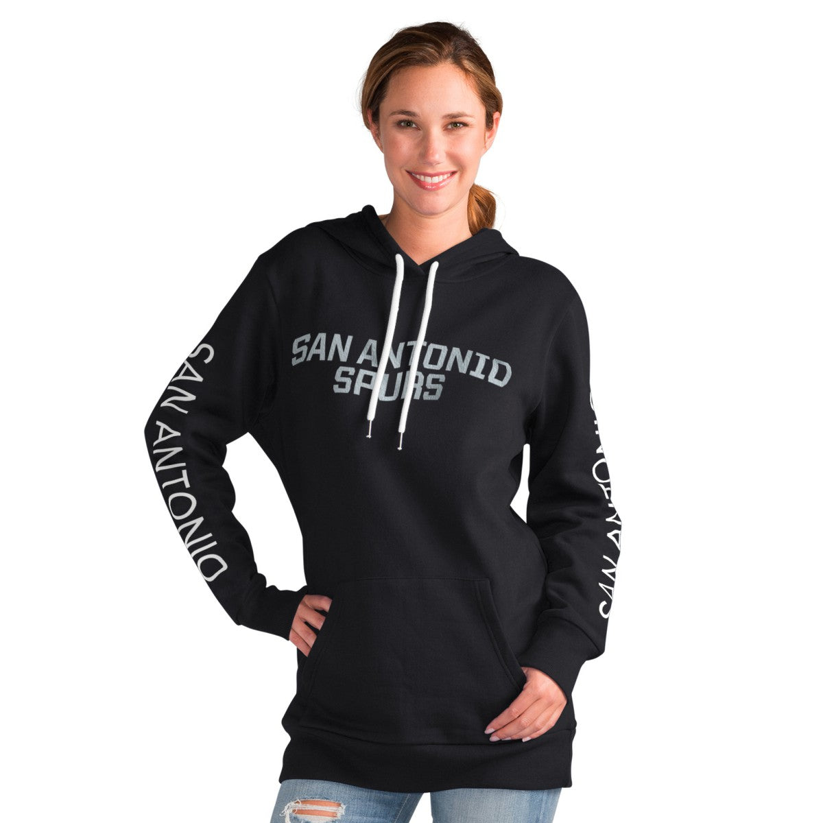 San Antonio Spurs G-III 4Her by Carl Banks Women's Base Coach Pullover Hoodie Black