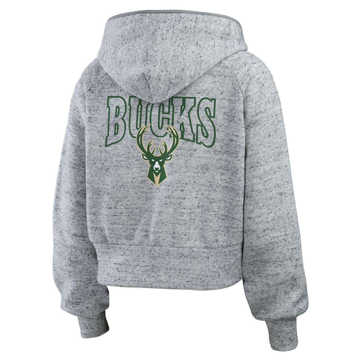 Milwaukee Bucks WEAR by Erin Andrews Women's Speckled Radiator Full-Zip Hoodie Heather Gray