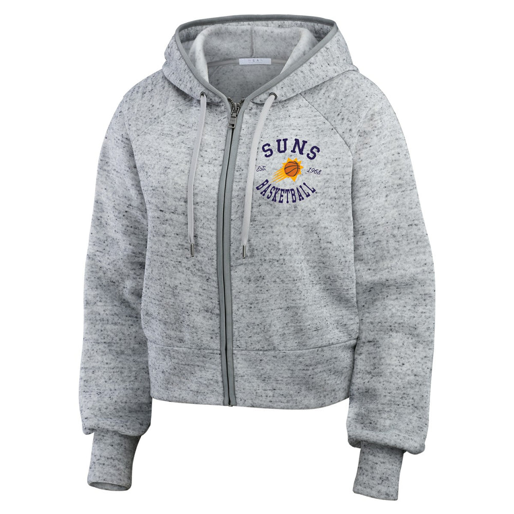Phoenix Suns WEAR by Erin Andrews Women's Speckled Radiator Full-Zip Hoodie Heather Gray