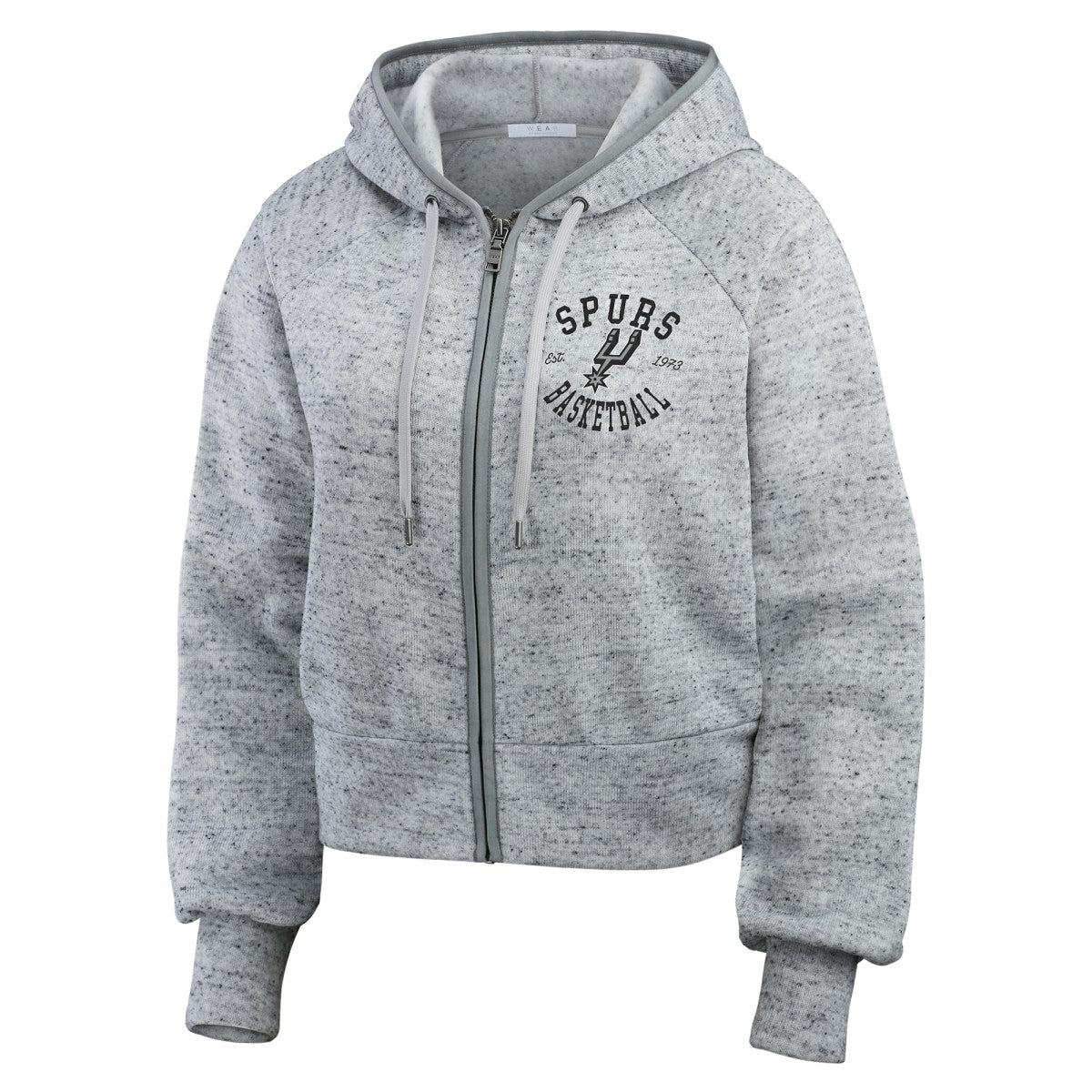 San Antonio Spurs WEAR by Erin Andrews Women's Speckled Radiator Full-Zip Hoodie Heather Gray