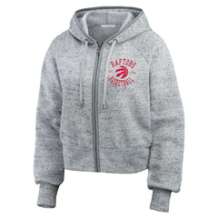 Toronto Raptors WEAR by Erin Andrews Women's Speckled Radiator Full-Zip Hoodie Heather Gray