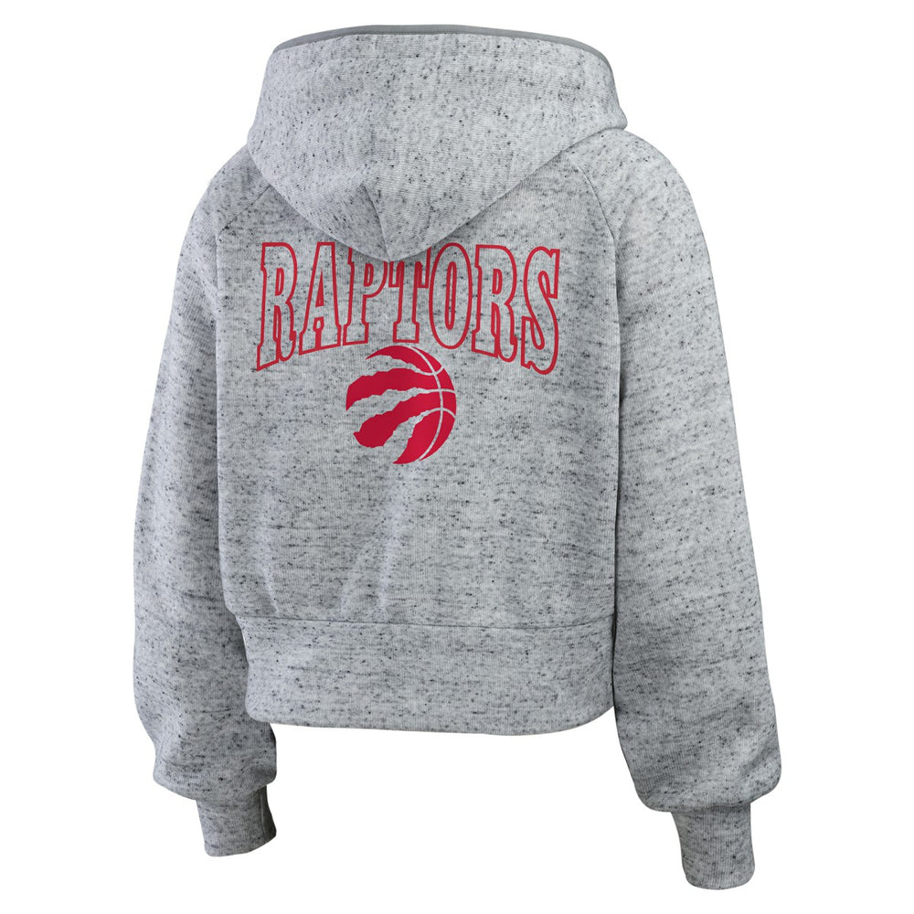 Toronto Raptors WEAR by Erin Andrews Women's Speckled Radiator Full-Zip Hoodie Heather Gray