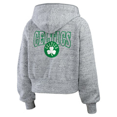 Boston Celtics WEAR by Erin Andrews Women's Speckled Radiator Full-Zip Hoodie Heather Gray