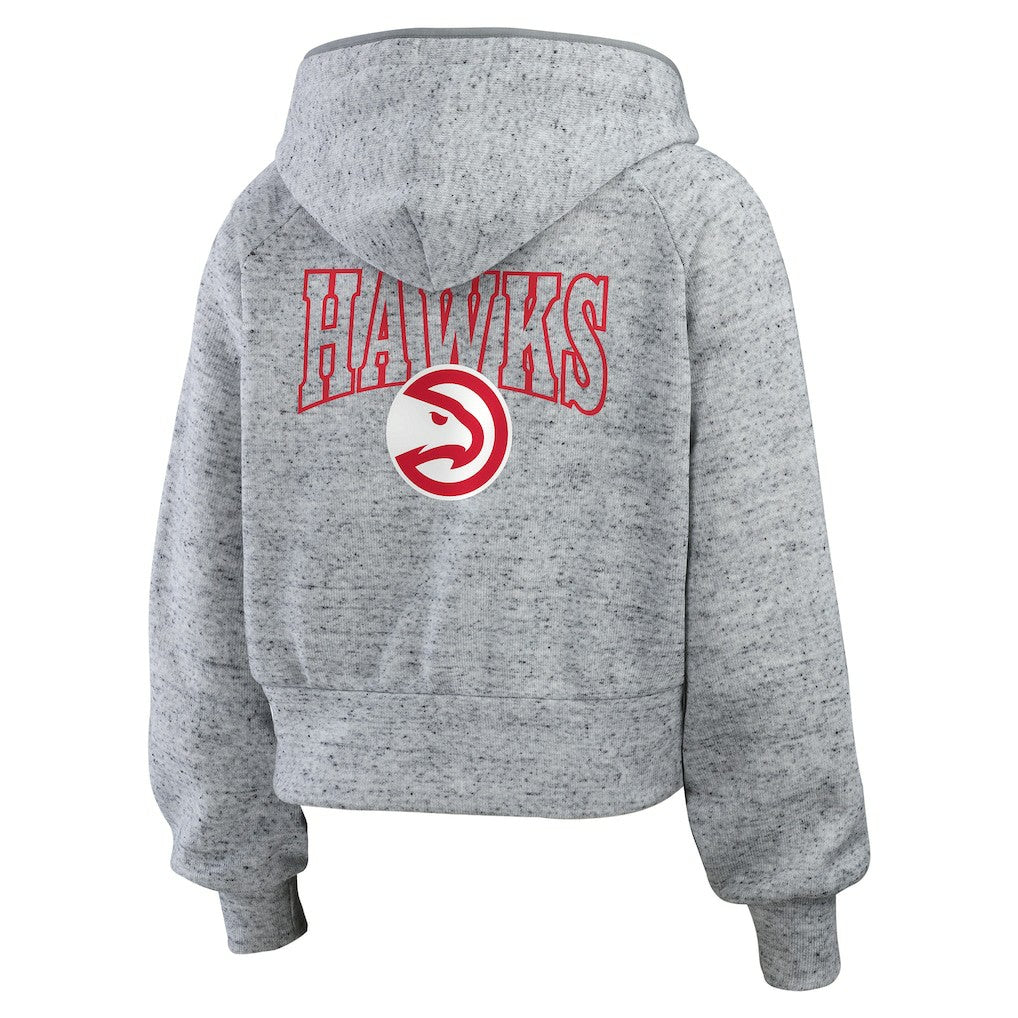Atlanta Hawks WEAR by Erin Andrews Women's Speckled Radiator Full-Zip Hoodie Heather Gray