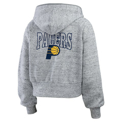 Indiana Pacers WEAR by Erin Andrews Women's Speckled Radiator Full-Zip Hoodie Heather Gray
