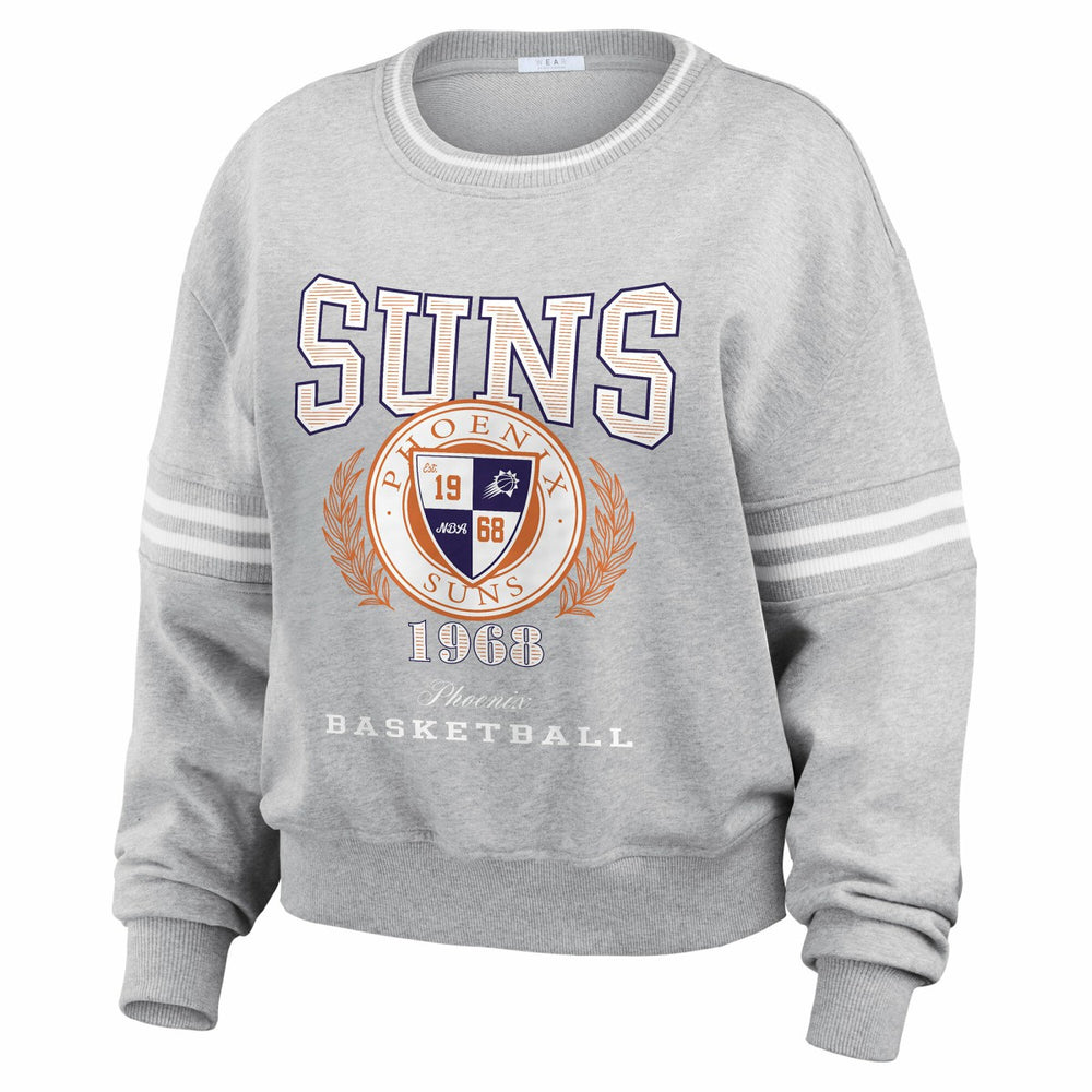 Phoenix Suns WEAR by Erin Andrews Women's French Terry Pullover Sweatshirt Heather Gray